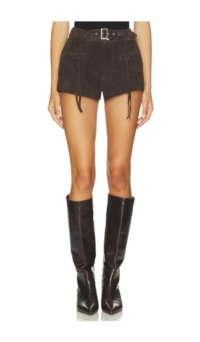 Blanknyc Faux Suede Hot Shorts In Brown