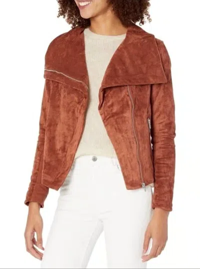 Blanknyc Faux Suede Moto Jacket In Amber In Brown