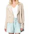Blanknyc Faux Suede Moto Jacket In Brickwall In Neutral
