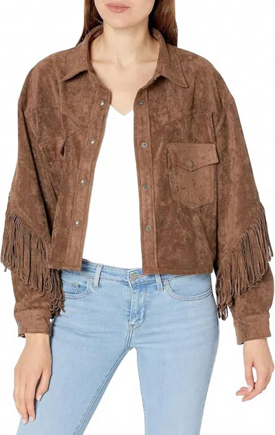 Blanknyc Faux Suede Shirt Jacket In Hot Cocoa In Brown