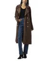 Blanknyc Double Breasted Faux Suede Trench Coat In Brown