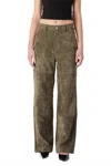 Blanknyc Franklin Rib Cage Faux Suede Carpenter Pants In Green