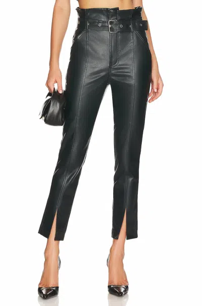 Blanknyc Fauz Leather High Rise Belted Pants In Dance Today In Black