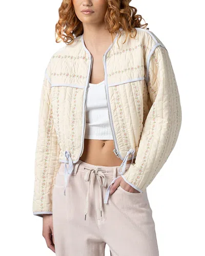 Blanknyc Feeling Pretty Embroidered Quilted Jacket In Neutral