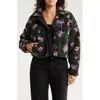 Blanknyc Floral Faux Shearling Jacket In Black