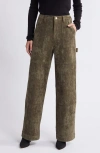 Blanknyc Franklin Rib Cage Faux Suede Carpenter Pants In Take A Hike
