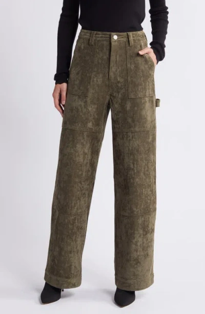 Blanknyc Franklin Rib Cage Faux Suede Carpenter Pants In Take A Hike