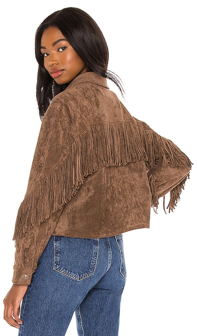 Blanknyc Fringe Shacket In Hot Cocoa