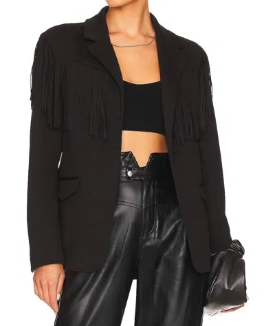 Blanknyc Fringe Shoulder Blazer In Show Stopper In Black