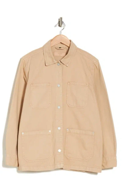 Blanknyc Garment Dyed Cotton Shacket In Rose Dust