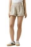 Blanknyc Gingham Cotton Bubble Shorts In Neutral