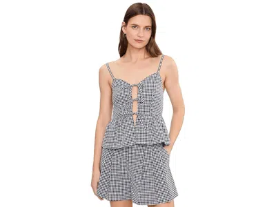 Blanknyc Gingham Top With Tie Detail In Black/white In Gray