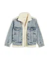 BLANKNYC GIRLS' FAUX SHEARLING & DENIM JACKET - BIG KID