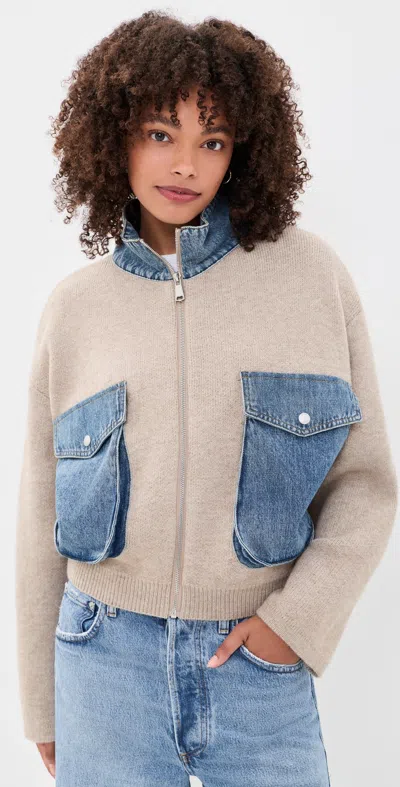 Blanknyc Glow Up Knit Jacket Dark Sand