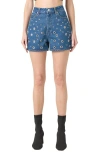 Blanknyc Grommet High Waist Denim Shorts In Silver Dreams