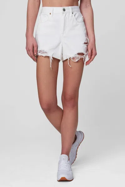 Blanknyc Head In The Clouds Hi Waist Cut Off Denim Jean Shorts In White
