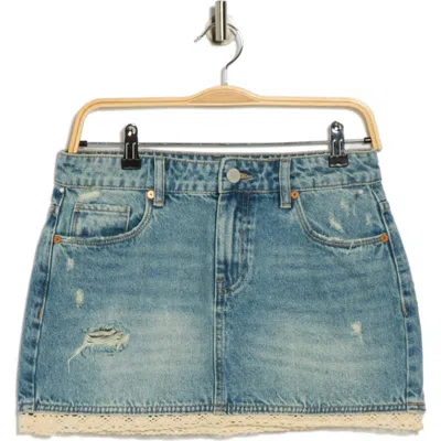 Blanknyc Heart Of Glass Denim Miniskirt In Blue