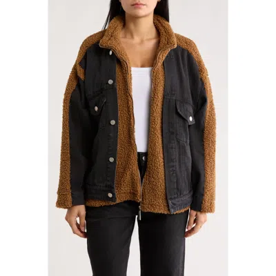 BLANKNYC BLANKNYC HIGH PILE FLEECE TRIM DENIM JACKET