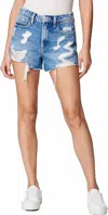 Blanknyc High Rise Denim Short With Rip Cruise Control In Multi