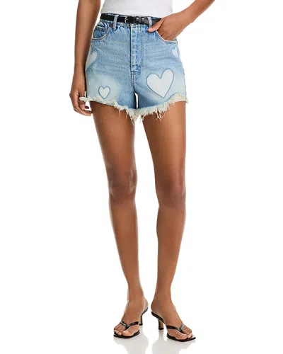 Blanknyc High Rise Reeve Patchwork Denim Shorts In From The Heart