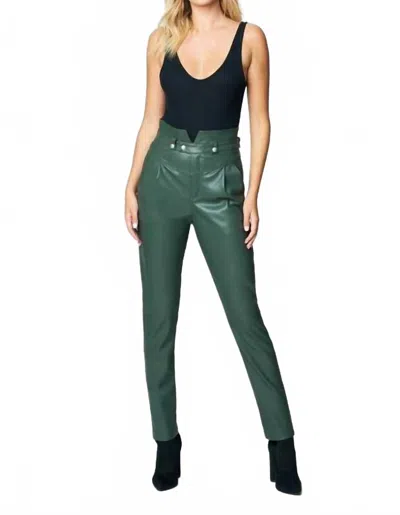 Blanknyc High Waisted Faux Leather Pants In Green