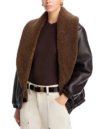 Blanknyc Icon Status Shawl Collar Faux Leather Coat In Brown