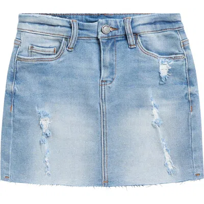 Blanknyc Kids' Distressed Denim Miniskirt In Blue