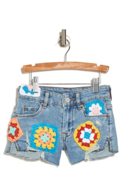 Blanknyc Kids' Embroidered Cutoff Denim Shorts In Wildest Rhythm