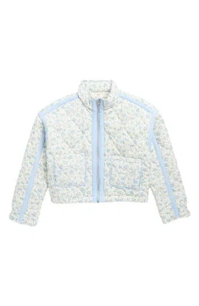 Blanknyc Kids' Quilted Floral Jacket In Blue
