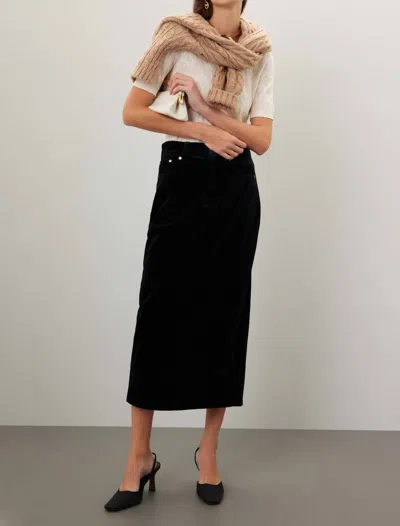 Blanknyc Last Dance Velvet Midi Skirt In Black