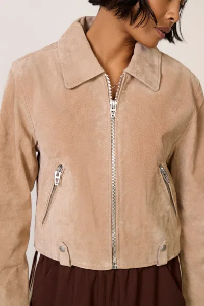 Blanknyc Latte Frappe Suede Jacket In Neutral