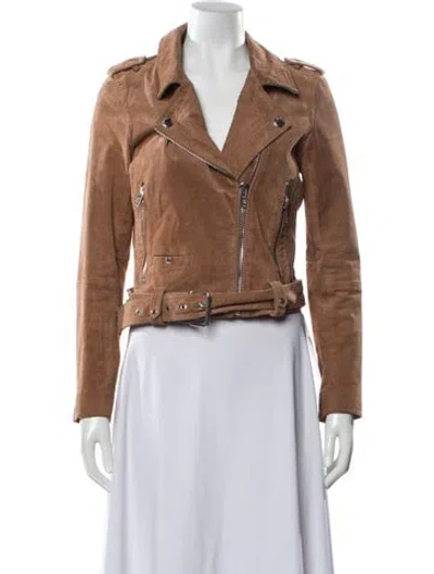 Pre-owned Blanknyc Leather Biker Jacket In Brown