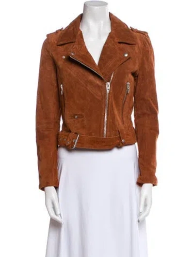 Pre-owned Blanknyc Leather Biker Jacket In Brown