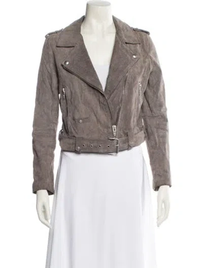Pre-owned Blanknyc Leather Biker Jacket In Gray