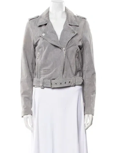 Pre-owned Blanknyc Leather Biker Jacket In Gray