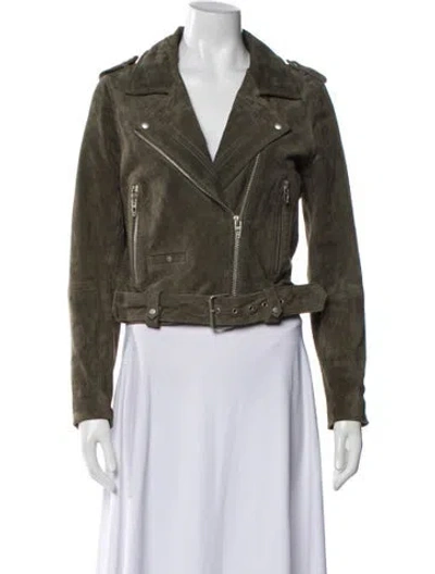 Pre-owned Blanknyc Leather Biker Jacket In Green