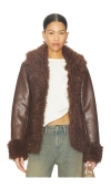 Blanknyc Leather Coat In Brown