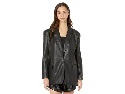 Blanknyc Leather Oversized Blazer In Black
