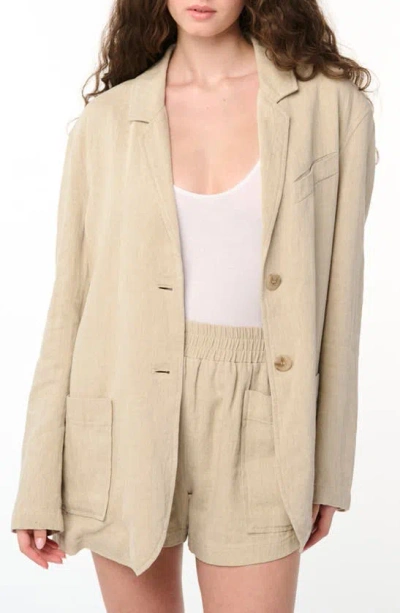 Blanknyc Linen Blend Oversize Blazer In Stepping Out