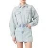 Blanknyc Long Sleeve Denim Minidress In Piece By Piece