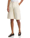 Blanknyc Longline Pleated Denim Shorts In Cake Topper