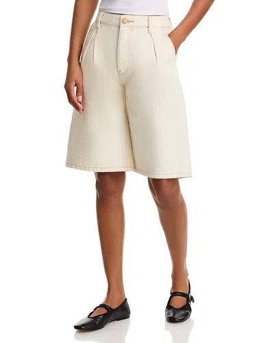 Blanknyc Longline Pleated Denim Shorts In Cake Topper