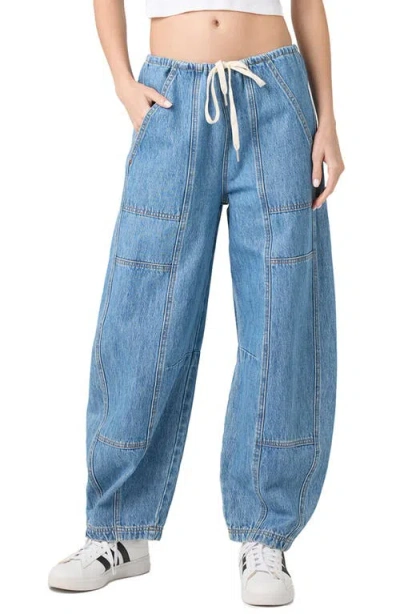 Blanknyc Low Rise Drawstring Barrel Leg Jeans In Fan Mail