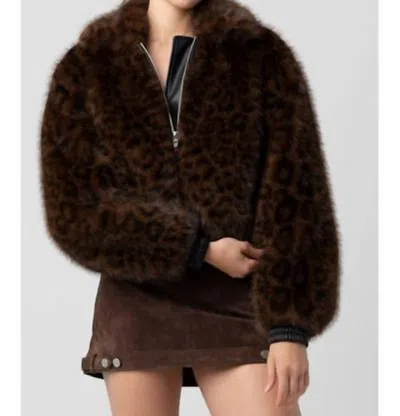 Blanknyc Midnight Run Cheetah Bomber Jacket In Brown