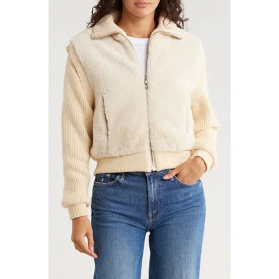 Blanknyc Mixed Media Faux Fur Bomber Jacket
