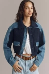 Blanknyc Moving Up Denim Sweater Jacket In Blue