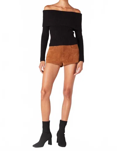 Blanknyc Off The Shoulder Knit Top In Date Night In Black