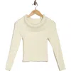 Blanknyc Off The Shoulder Rib Sweater In Neutral