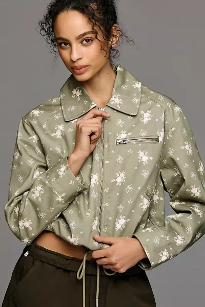 Blanknyc Olive Ditsy Utility Jacket In Multi