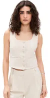 Blanknyc Button Front Vest In Oyster Bar